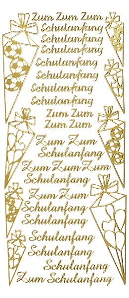 Sticker, Schulanfang, gold