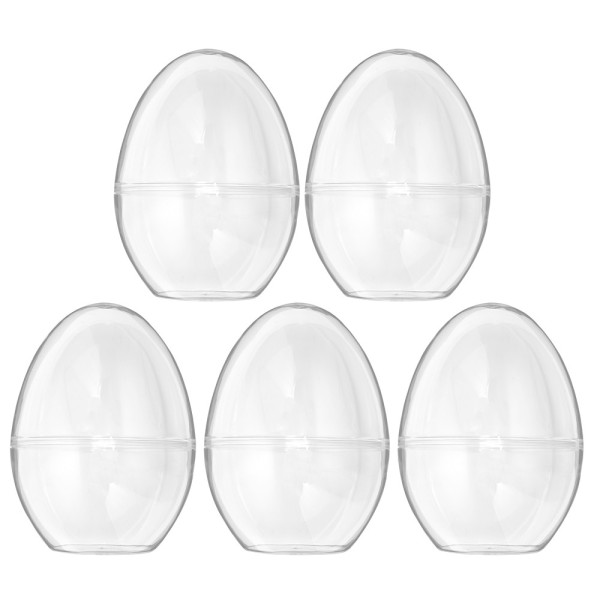 Befüllbare Eier zum Aufstellen, 12cm x 9cm, transparent, 5 Stück