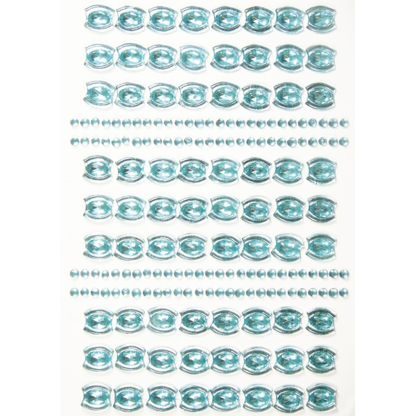 Ornament-Glitzerstein-Bordüren, selbstklebend, Design 3, blau