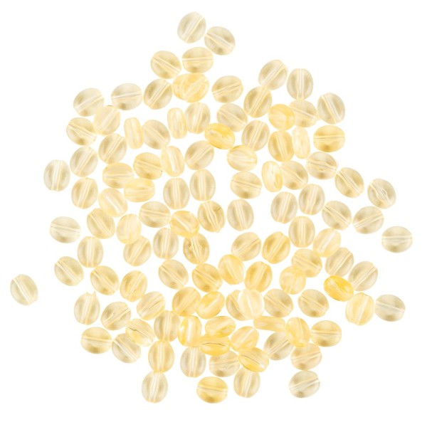 Oval-Perlen, transparent, 8mm, gelb, 100 Stück