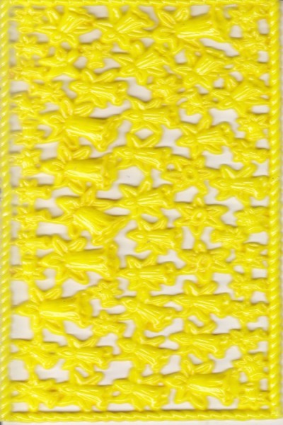 Wachsornament-Platte Narzissen, 16 x 8 cm, gelb