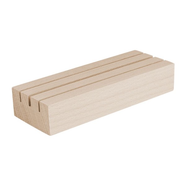 Holzständer, Rechteck, 3 Schlitze, 15,1cm x 5,2cm x 2,7cm