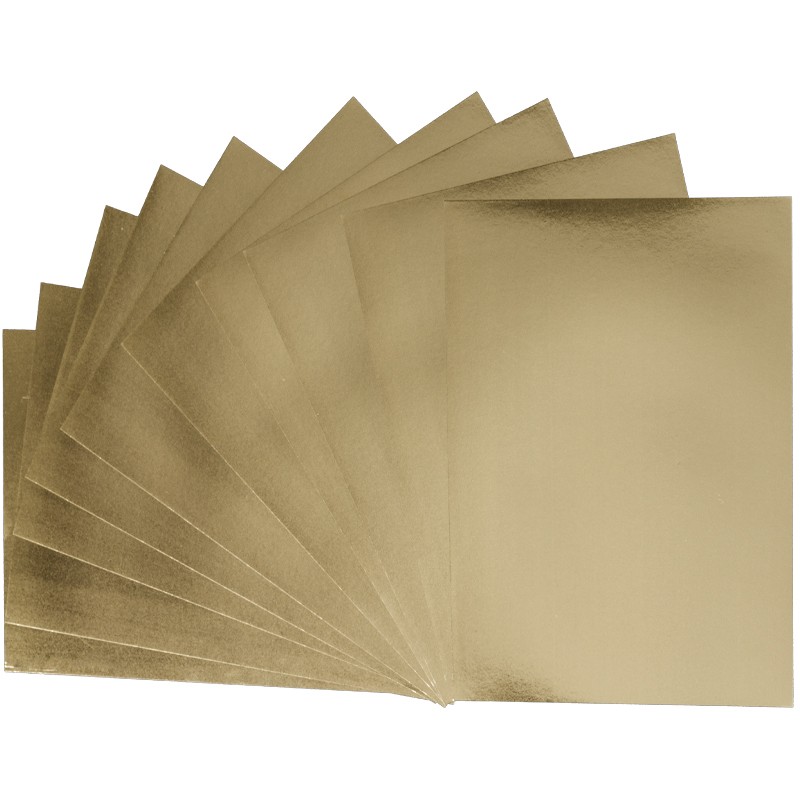 Folienpapiere, Spiegelfolie, gold (beidseitig), DIN A5, 10 Bogen, Folienpapier, Verschiedene Papiere, Grußkartengestaltung, Bastelbedarf