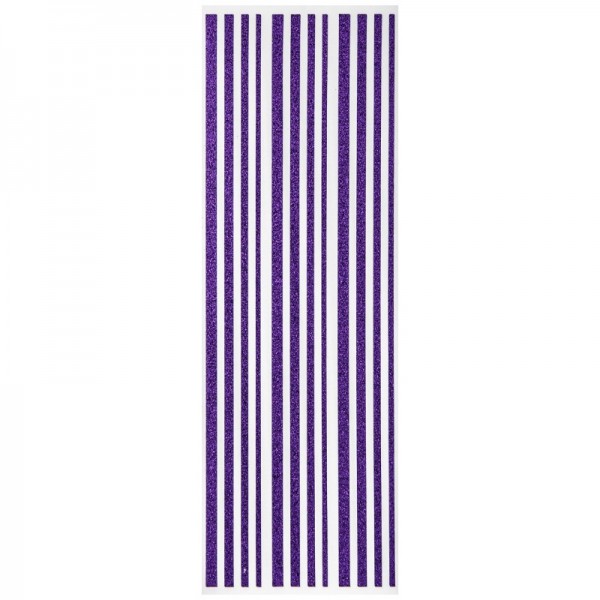 Glitzer-Bordüren, Sticker-Linien, 30 cm lang, 3-6 mm, violett