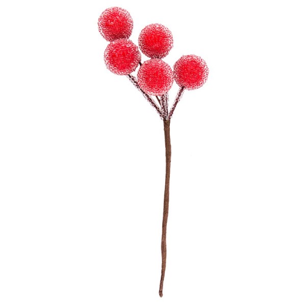 Deko-Zweige, Rote Beeren 1, 15cm lang, 4 Stück