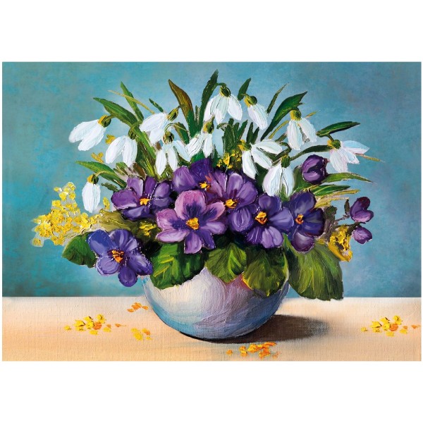 Diamond Painting, Vase mit Blumen, 25cm x 35cm, Motivleinwand, runde Steinchen, inkl. Werkzeug