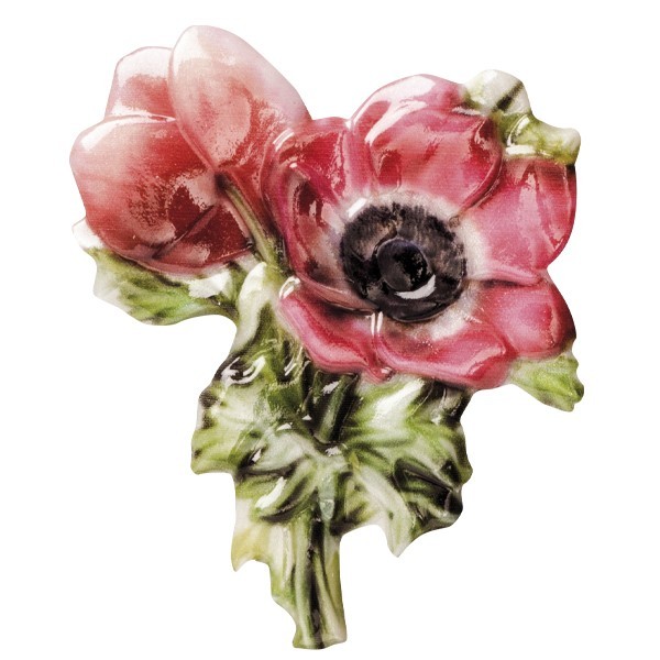 Wachsornament "Blüten de luxe" 7, farbig, geprägt, 6-7cm