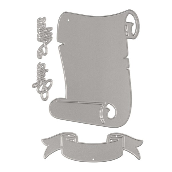 Ideen Mit Herz Stanzschablonen - 4 Stück Schriftrolle Motive