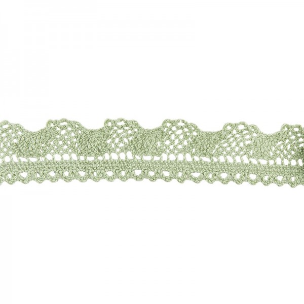 Häkelspitze Design 8, 2,1cm breit, 2m lang, grün
