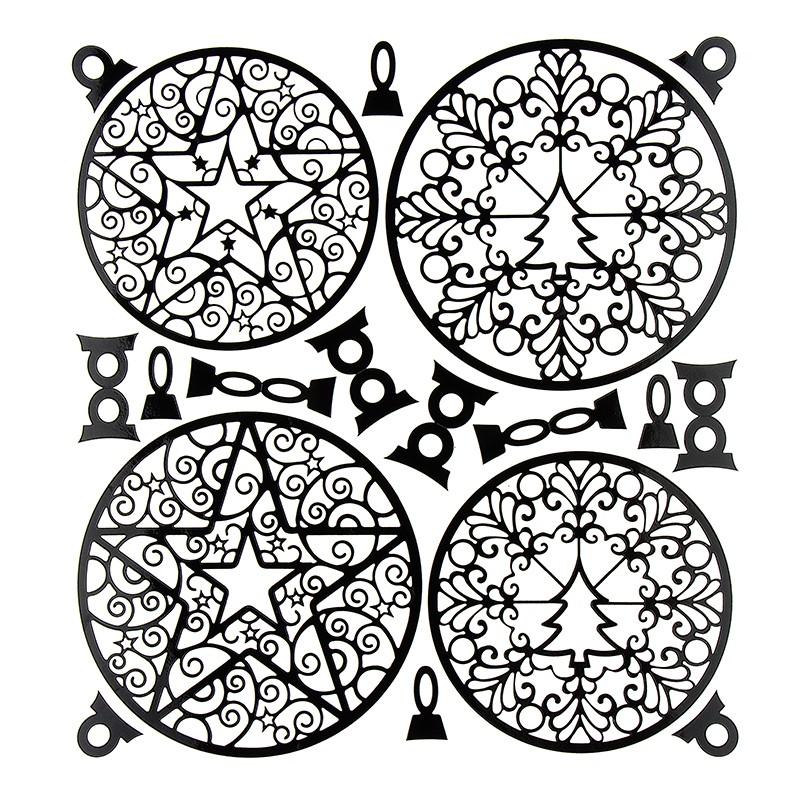KugelSticker, Weihnachten, Design 1, 23cm x 20cm, schwarz