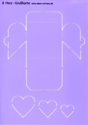 Design-Schablone Nr. 8 "Herz-Grußkarte", DIN A4