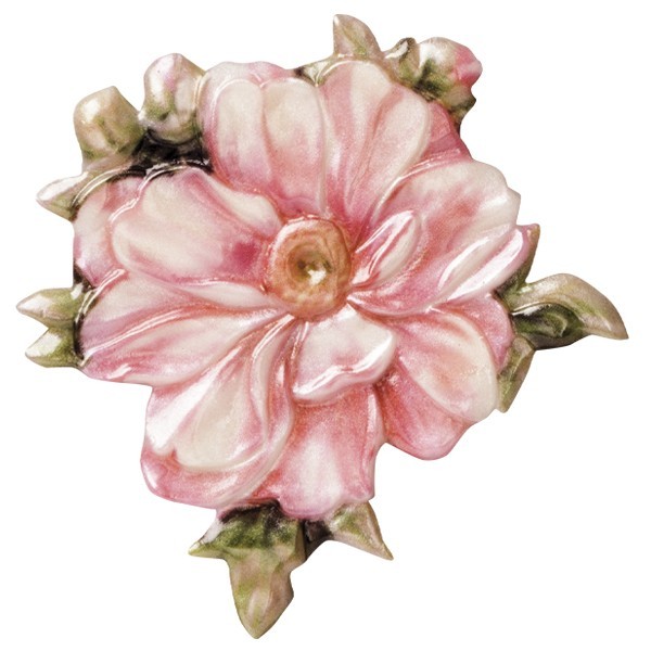 Wachsornament "Blüten de luxe" 3, farbig, geprägt, 6-7cm