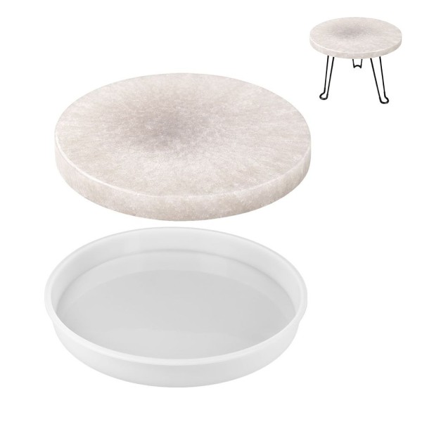 Silikonform, runde Scheibe/Tischplatte, Ø42,5cm, 5,5cm hoch, transluzent, lebensmittelecht