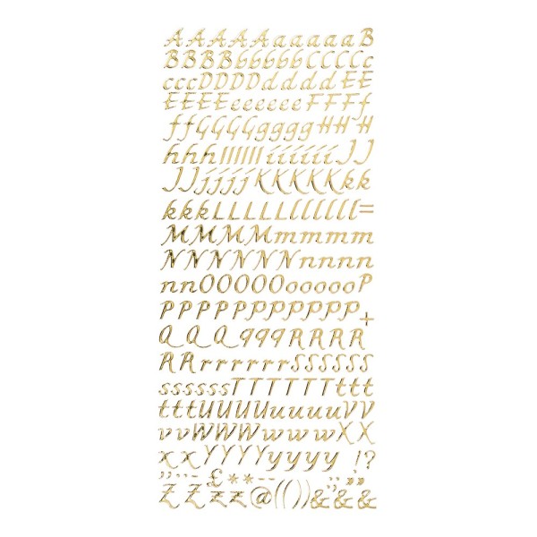 Sticker Alphabet 5, Spiegelfolie, gold