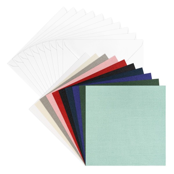Grußkarten & Umschläge, Textur 5, 16cm x 16cm, 10 Farben, 20-teilig