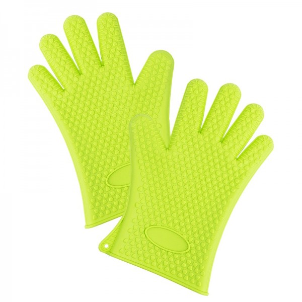 Silikonhandschuhe, 27 cm lang, Einheitsgröße, grün, 2 Stück
