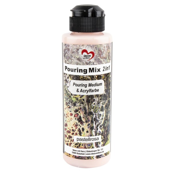 Pouring Mix, 2 in 1, Pouring Medium & Acrylfarbe, pastellrosa, 180ml