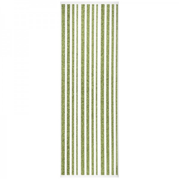 Glitzer-Bordüren, Sticker-Linien, 30 cm lang, 3-6 mm, lindgrün
