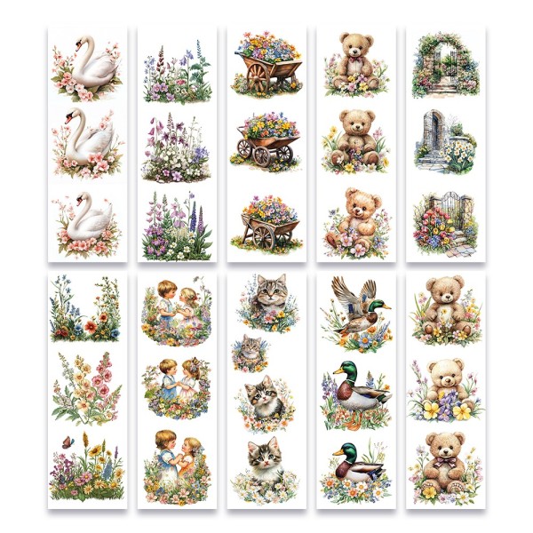 Premium-Transfers, Frühlingserwachen, 10cm x 30cm, farbig, 10 Bogen