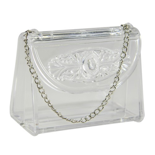Acryl-Handtasche, 7 x 3,7 x 5,5 cm, klar