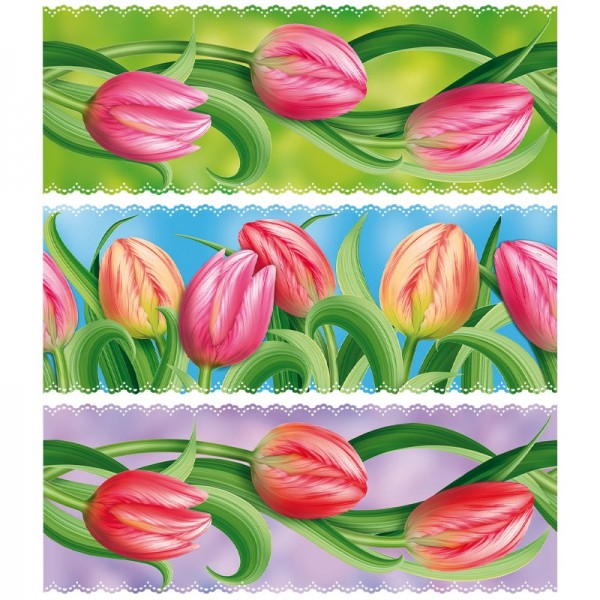 Zauberfolien "Tulpen", Schrumpffolien für Eier mit 6cm x 4,5cm, 5,5cm hoch, 6 Stück