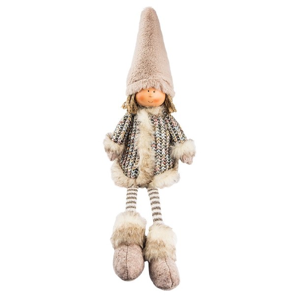Deko-Puppe, Emily, sitzend: 28cm x 10cm x 8cm, mit Schlenkerbeinen