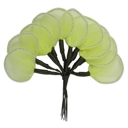 Deko-Blätter, Nylon, hellgrün, 12 cm, 10 Stück
