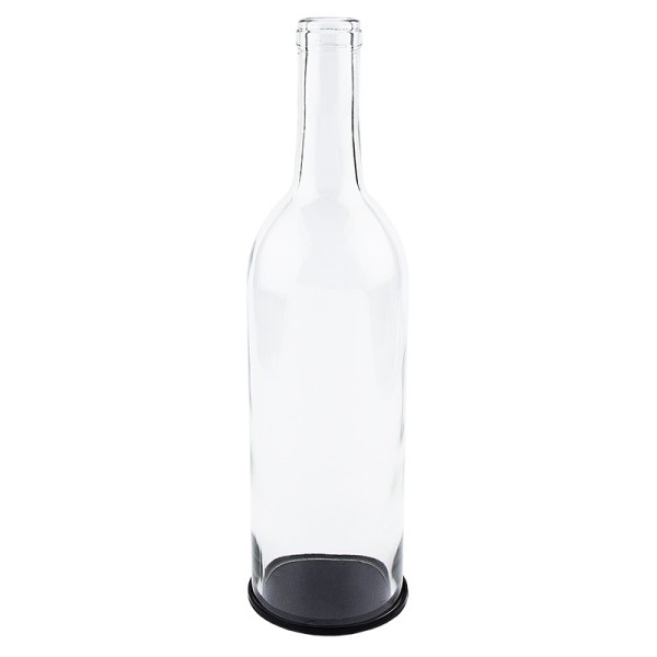 Glasflasche mit abnehmbarem Boden, 27,5cm hoch, Ø7,5cm, schwarzer Boden