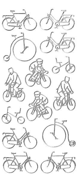 Sticker, Motiv Fahrrad, silber