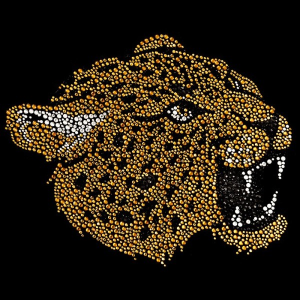 Bügelstrass-Design, DIN A4, mehrfarbig, Leopard