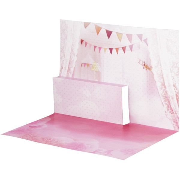 Pop-Up-Grußkarten-Einleger, gefaltet 11 x 15,5 cm, Baby, Mädchen