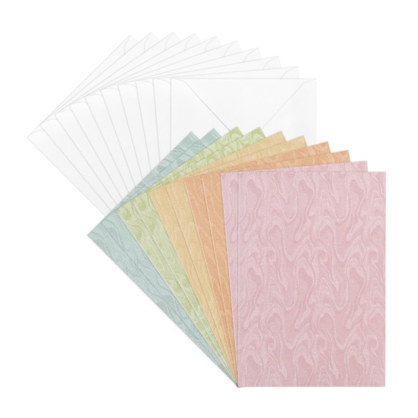 Perlmutt-Grußkarten, Marmor-Schimmer, 10,5cm x 14,8cm, 5 Farben, inkl. Umschläge, 10 Stück