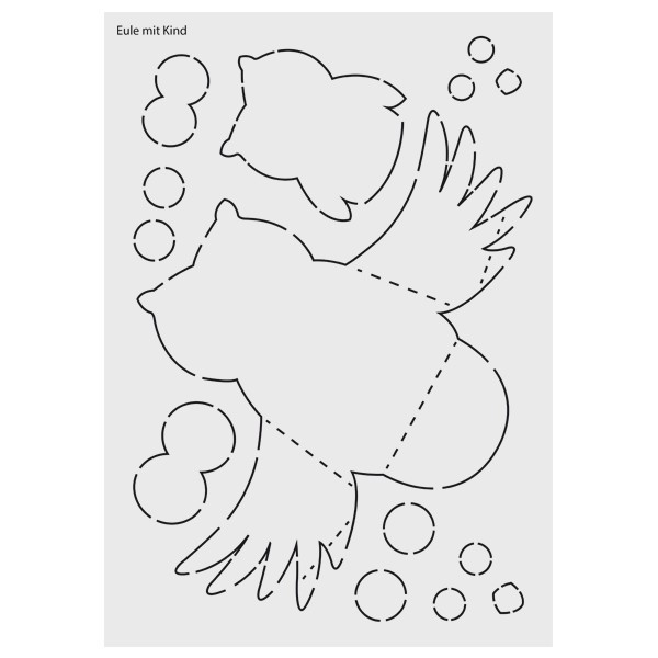 Design-Schablone Nr. 1 "Eule mit Kind", DIN A4