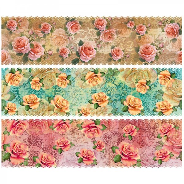 Zauberfolien "Vintage Rosen", Schrumpffolien für Eier mit 10cm x 7,5cm, 9,3cm hoch, 6 Stück