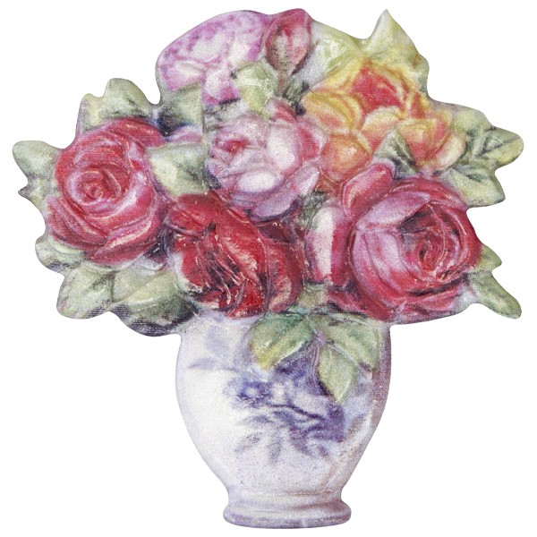 Wachsornament Blume 7, farbig, geprägt, 7cm