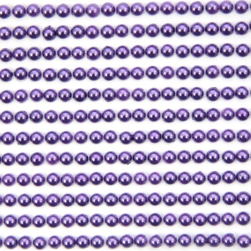 Halbperlen-Bordüren, selbstklebend, Ø5mm, 29 cm, violett, 12Stk