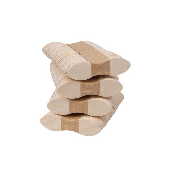 Holzstäbchen, in Wellenform 2, 6cm lang, 1,7cm breit, natur, 200 Stück