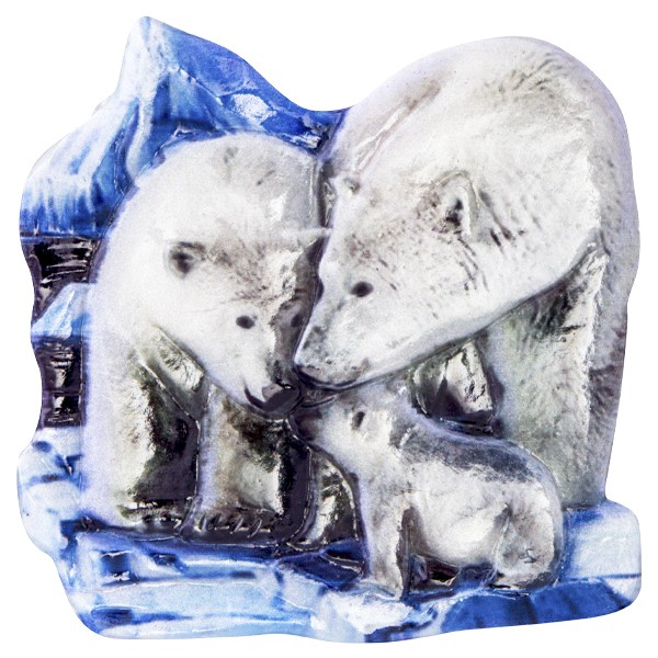 Wachsornament Tiere im Winter 9, farbig, geprägt, 7cm