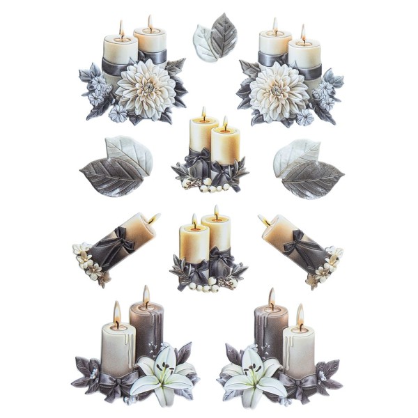 3-D Relief-Sticker, Kondolenz 5, verschiedene Größen, selbstklebend