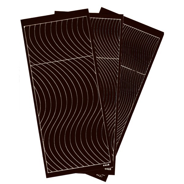 Sticker, Schwung-Linien, 3 Bogen, dunkelbraun