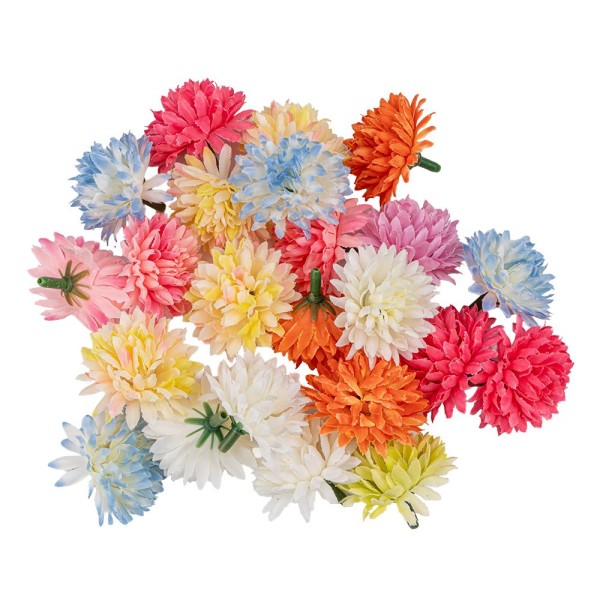 Deko-Blüten, Farbmix 6, Ø 4cm, verschiedene Farben, 23 Stück