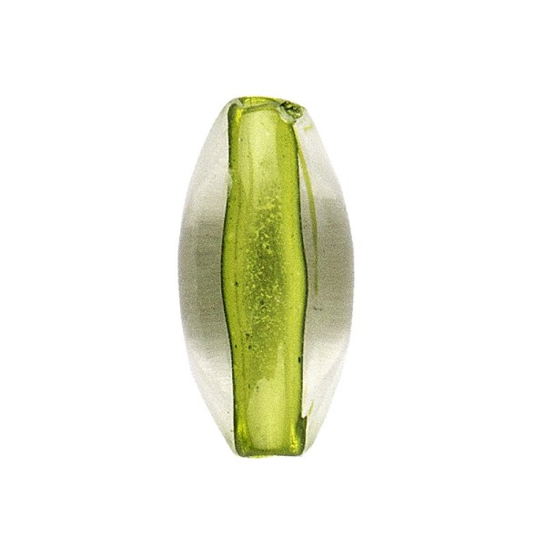DuoColor-Perlen, oval, 12mm, hellgrün/klar, 20 Stück