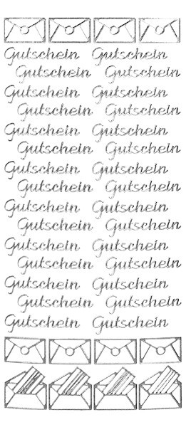 Sticker, Schrift, Gutschein in silber