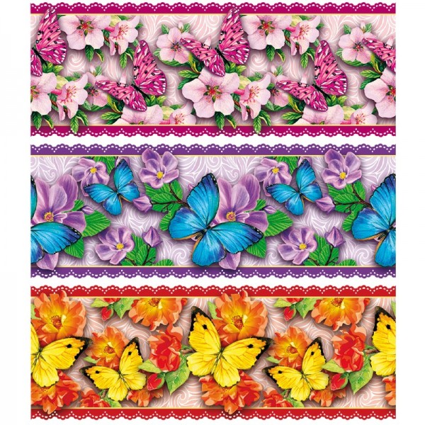 Zauberfolien "Blüten & Schmetterlinge", Schrumpffolien für Eier mit 9,5cm x 6,5cm, 7,6cm hoch, 6 Stü