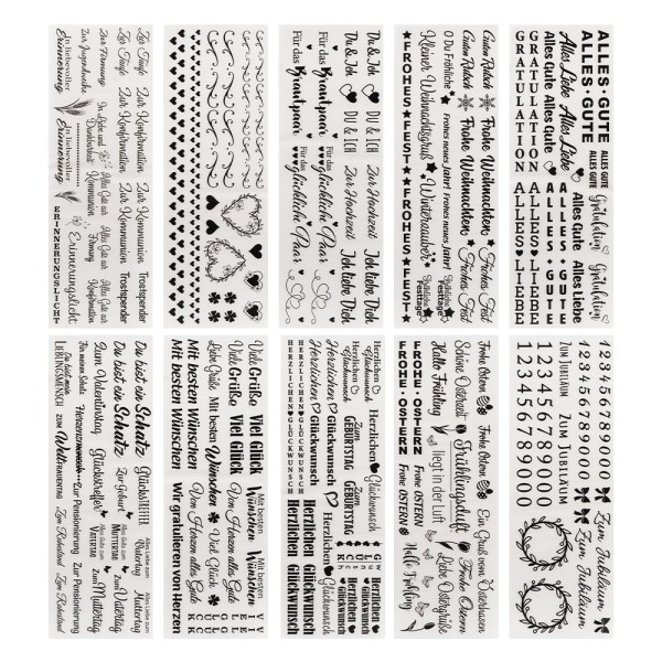 Premium-Transfers, Anlässe 2, 10cm x 30cm, schwarz, 10 Bogen