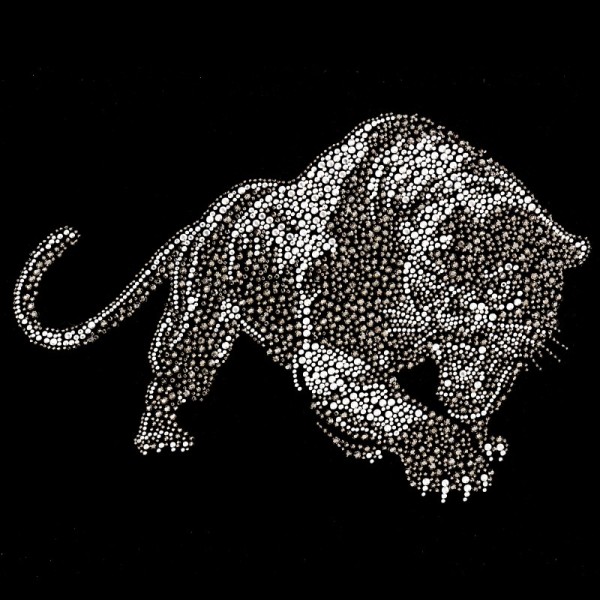 Bügelstrass-Design, DIN A4, mehrfarbig, Panther