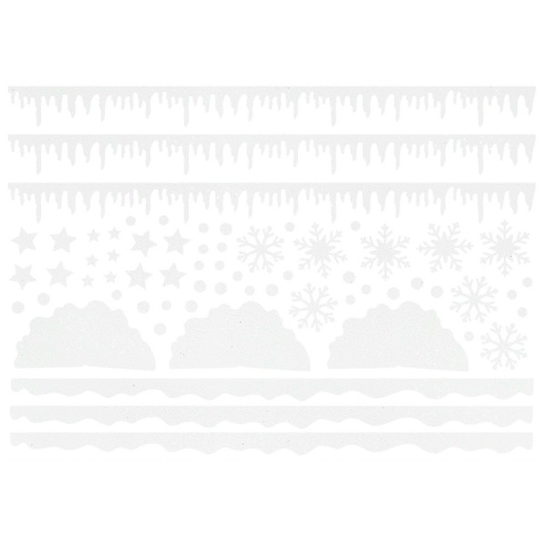 Stanzbogen, Moosgummi, Eiswelt, selbstklebend, DIN A4, weiß mit Glitzer, 2 Bogen