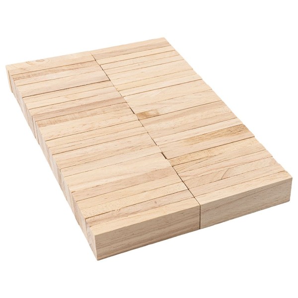 Bastelklötzchen, 8cm x 2,3cm x 0,8cm, glatt geschliffen, 50 Stück