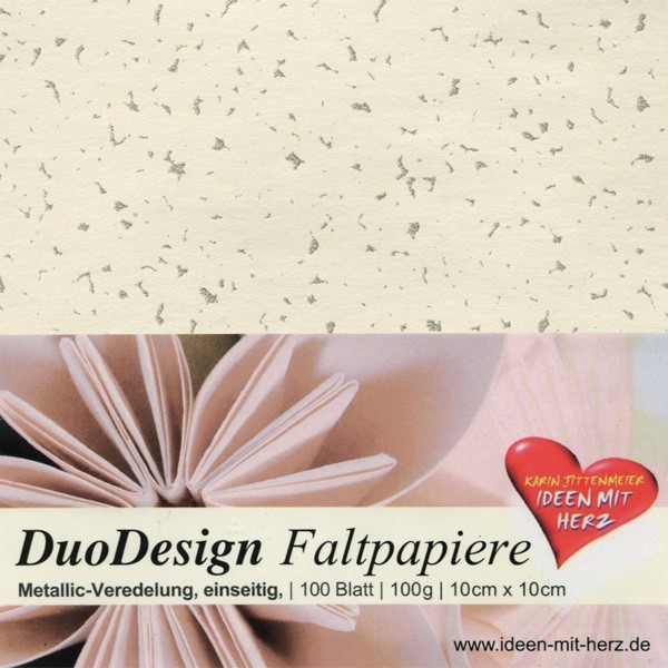 DuoDesign Faltpapier, folienveredelt/silber, 10x10cm, 100Bl