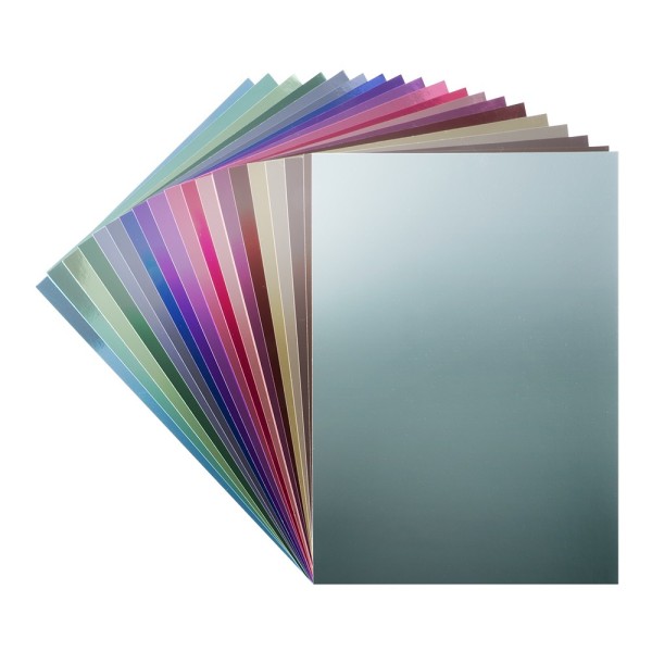 Spiegelkarton, selbstklebend, DIN A4, 200g/m², 20 Farben, 20 Bogen